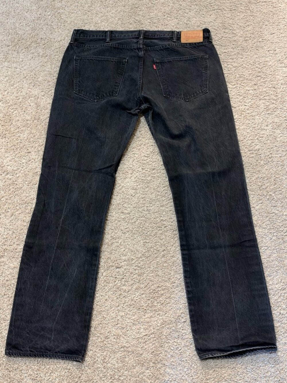 Levi's 501 Black Jeans Mens W40 L34 Button Fly Ripped Knees